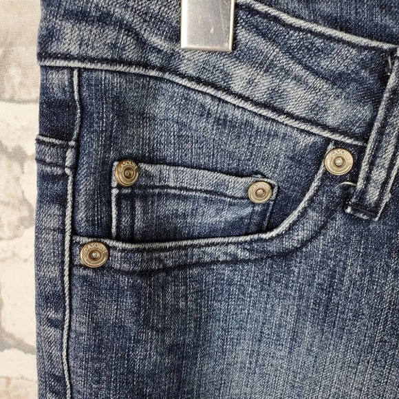 Vintage Gasoline Jeans Olympia Mid  Rise Straight Leg Size 14 Embroidered - Picture 6 of 14